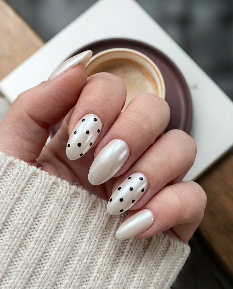 Pearl Polka Dot Press-On Nail Set
