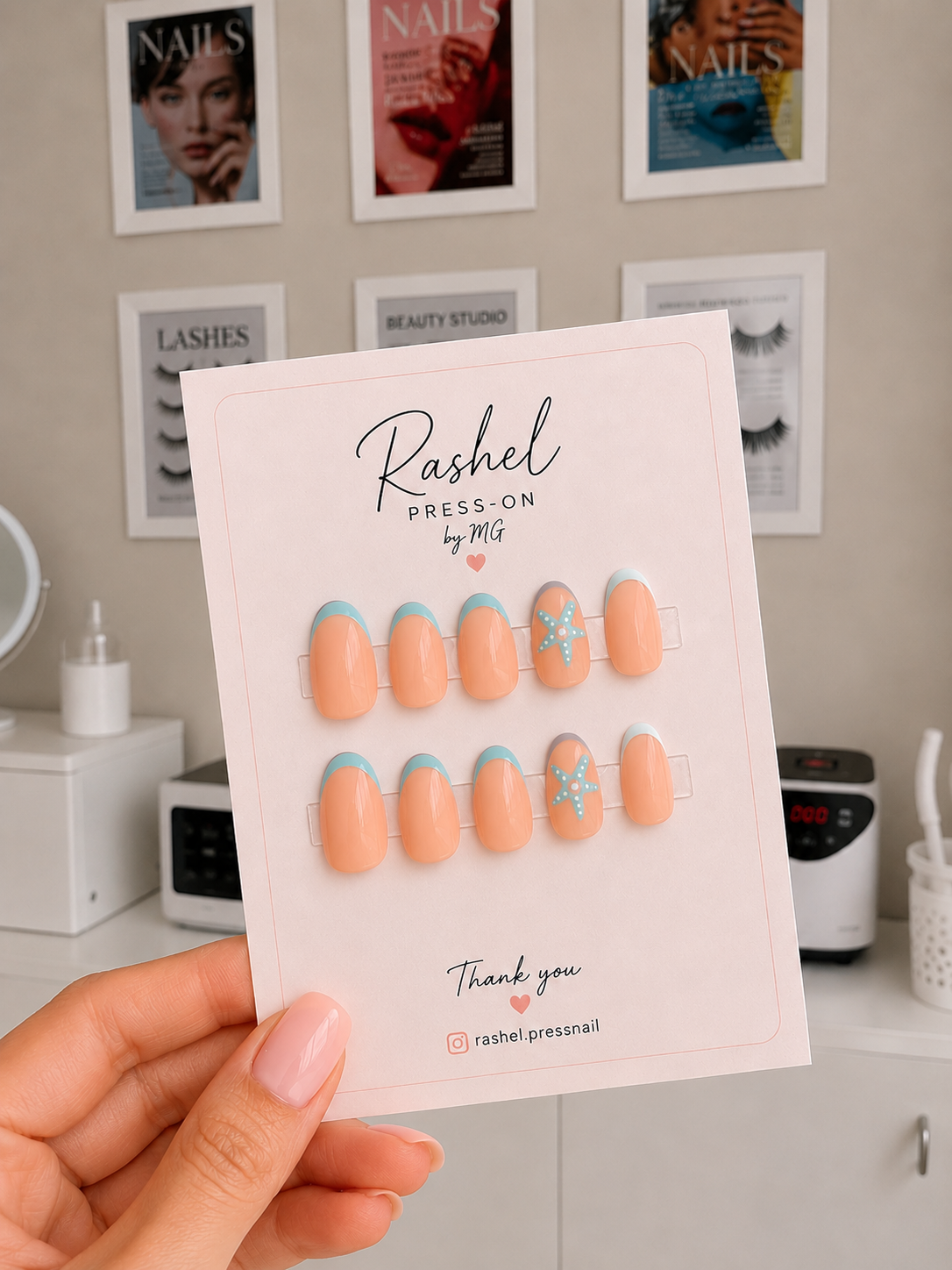 Starfish Summer Press-On Nail Set
