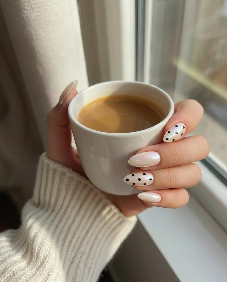 Pearl Polka Dot Press-On Nail Set