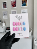 Pembe & Mavi Swirl Press-On Nail Set