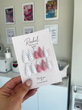 Polka Dot & Pembe Çiçek Press-On Nail Set
