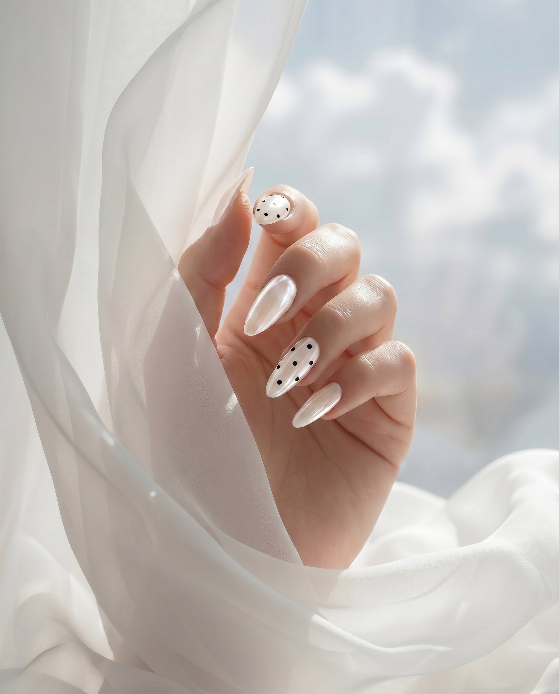 Pearl Polka Dot Press-On Nail Set